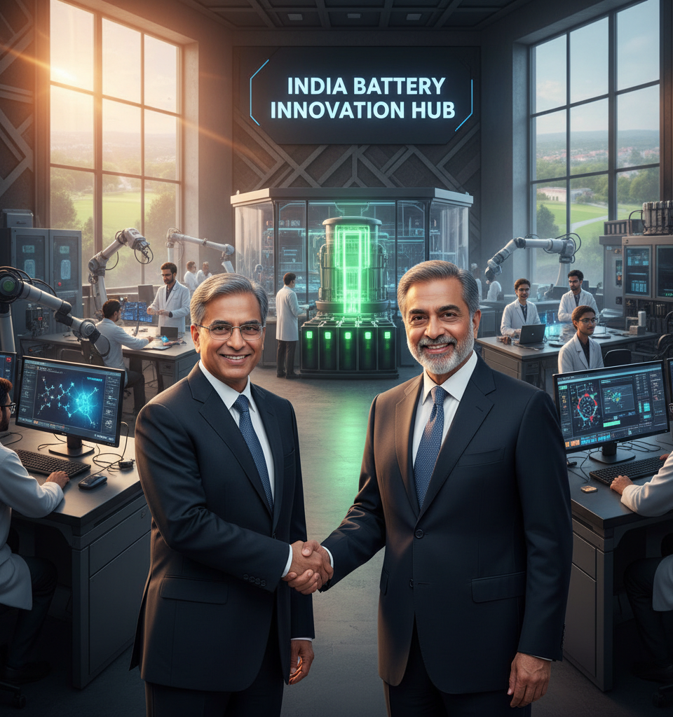 India's Tech Giants Unveil $1 Billion Push to End China Battery Reliance — AI-generated illustration