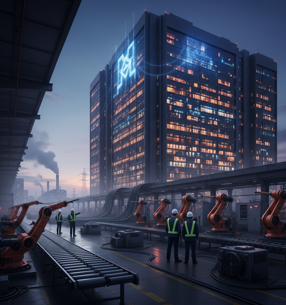 Industrial Automation Slowed by Data Center Power Grab: A Looming Energy Crisis — AI-generated illustration