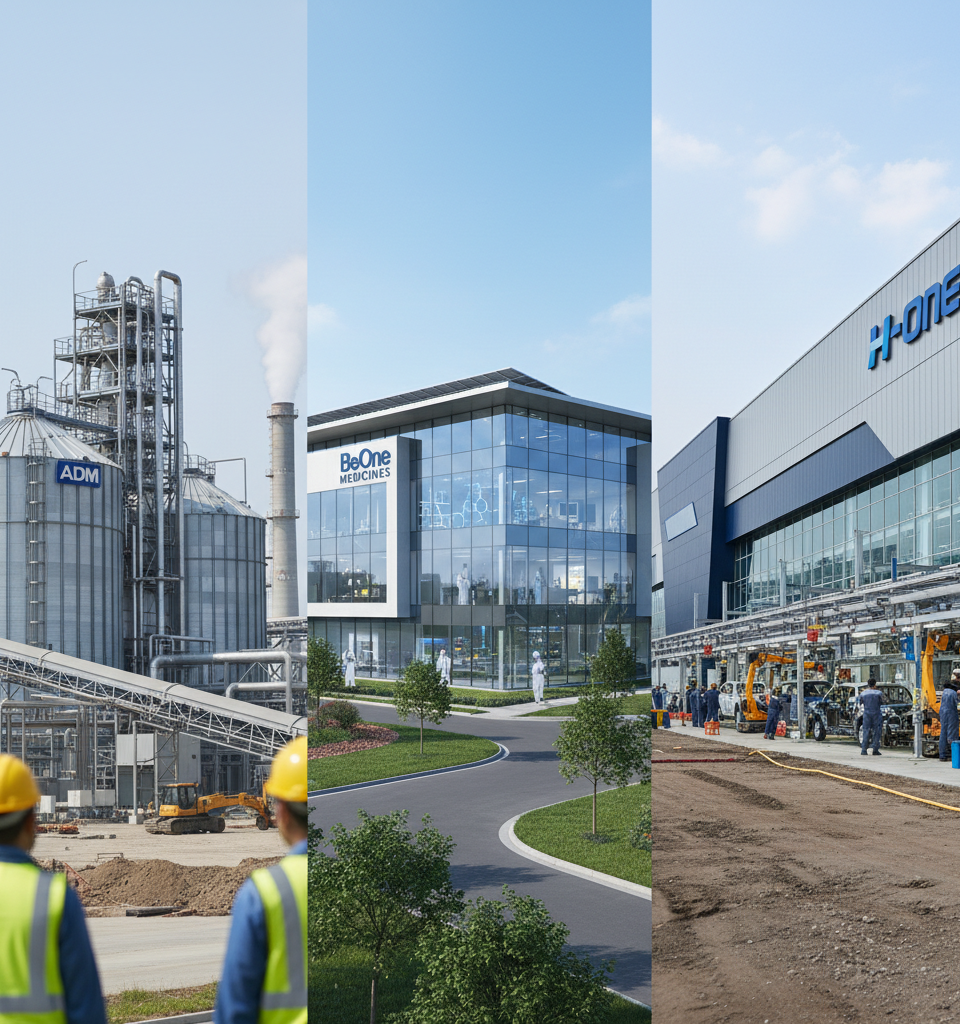 Industrial Sector Sees Significant Expansion with Key Announcements from ADM, BeOne Medicines, and H-One — AI-generated illustration