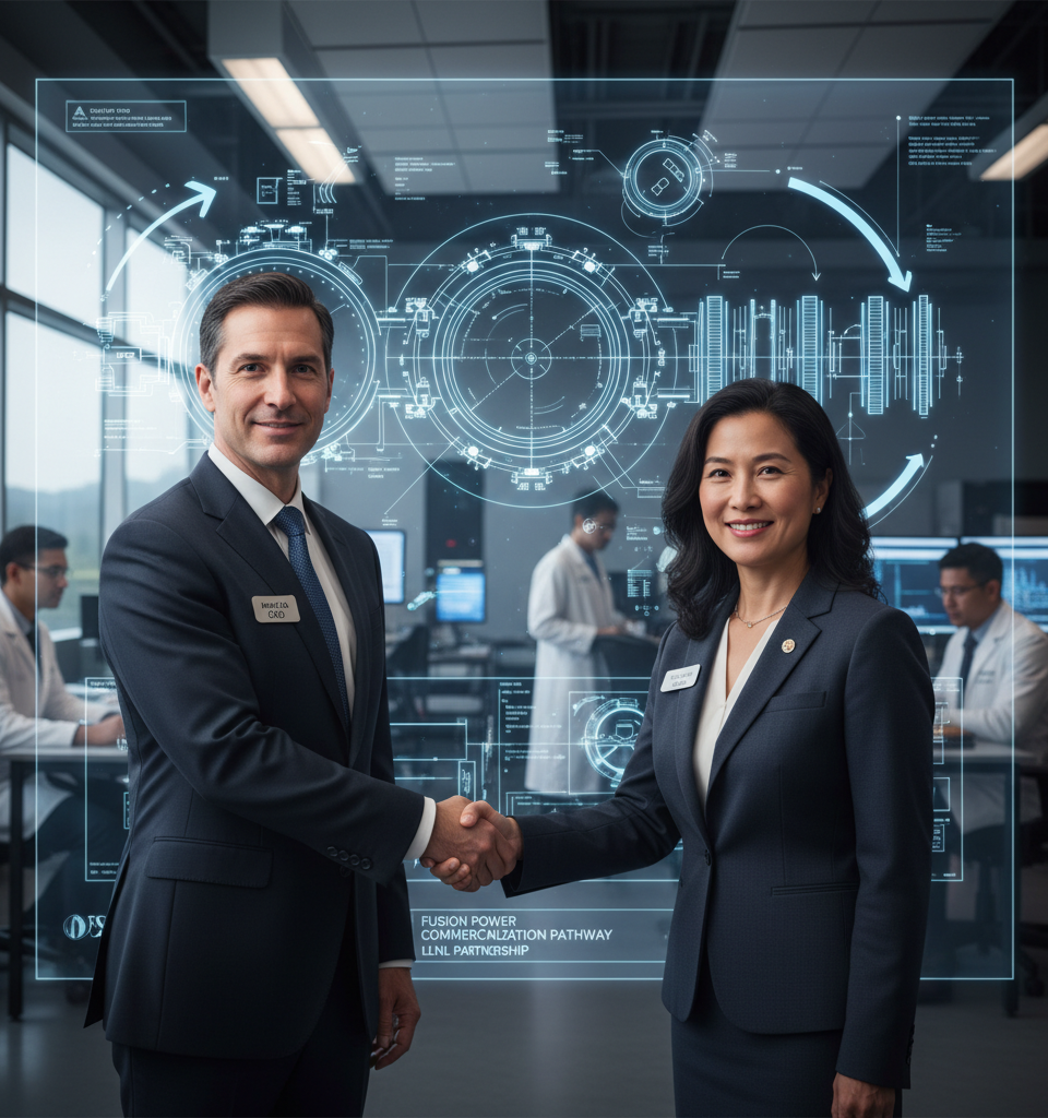 Inertia Forges Path to Fusion Power Commercialization with LLNL Partnerships — AI-generated illustration