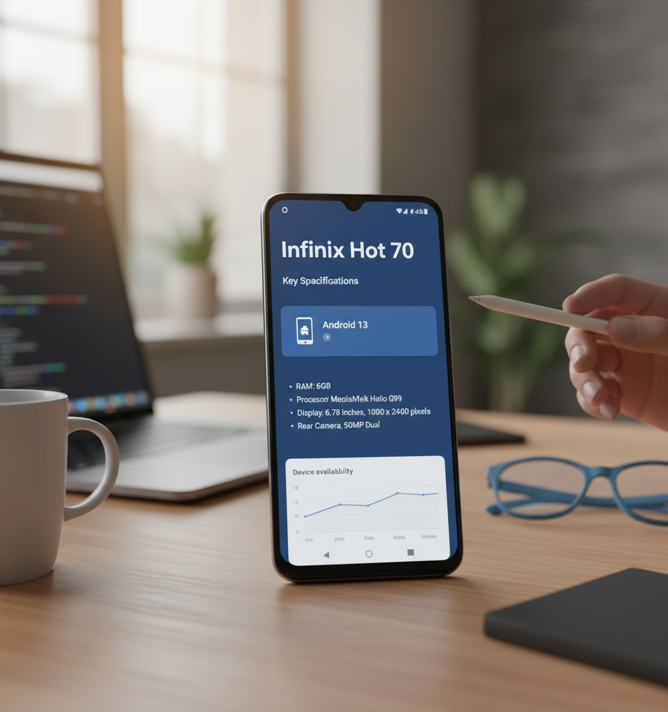 Infinix Hot 70 Emerges on Google Play Console, Key Specifications Revealed — AI-generated illustration