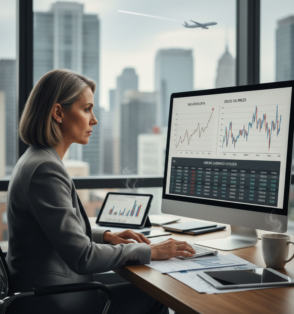Inflation Data, Oil Volatility, and Airline Earnings to Drive Market Dynamics This Week — AI-generated illustration