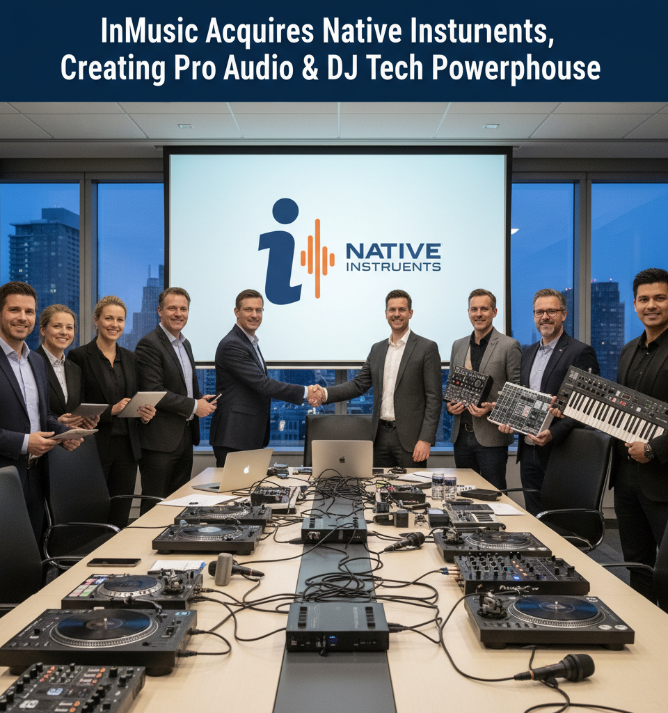 InMusic Acquires Native Instruments, Creating Pro Audio & DJ Tech Powerhouse — AI-generated illustration