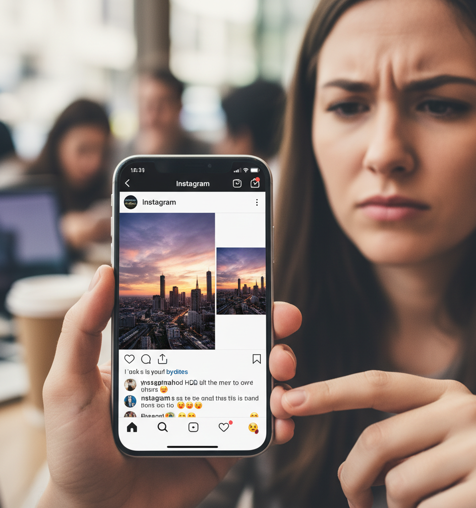 Instagram Bug Turns HDR Photos Black and White, Sparks User Frustration — AI-generated illustration