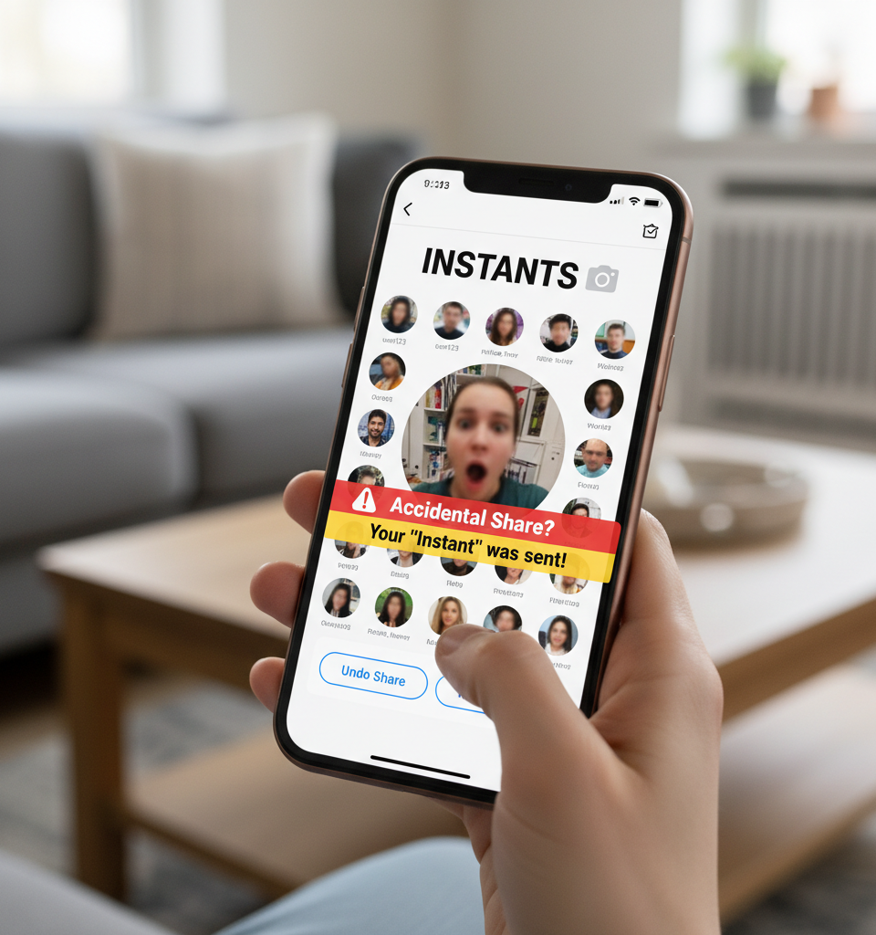 Instagram's 'Instants' Feature Sparks User Backlash, Accidental Shares — AI-generated illustration
