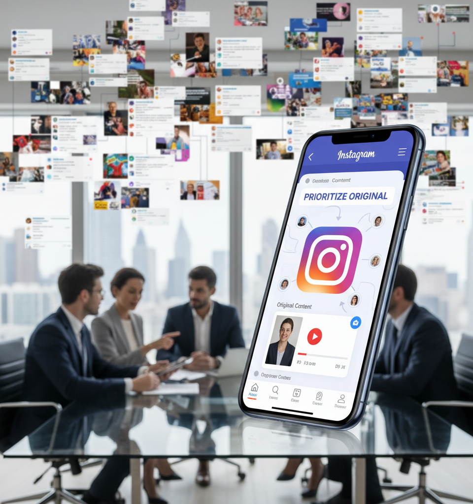 Instagram Targets Content Aggregators in Major Policy Shift to Prioritize Original Creators — AI-generated illustration