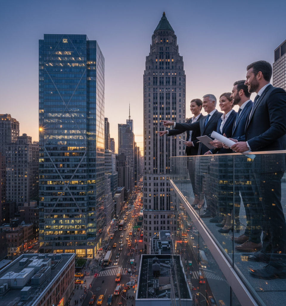Institutional Investors Re-Engage with Office Market as Giants Lead the Way — AI-generated illustration