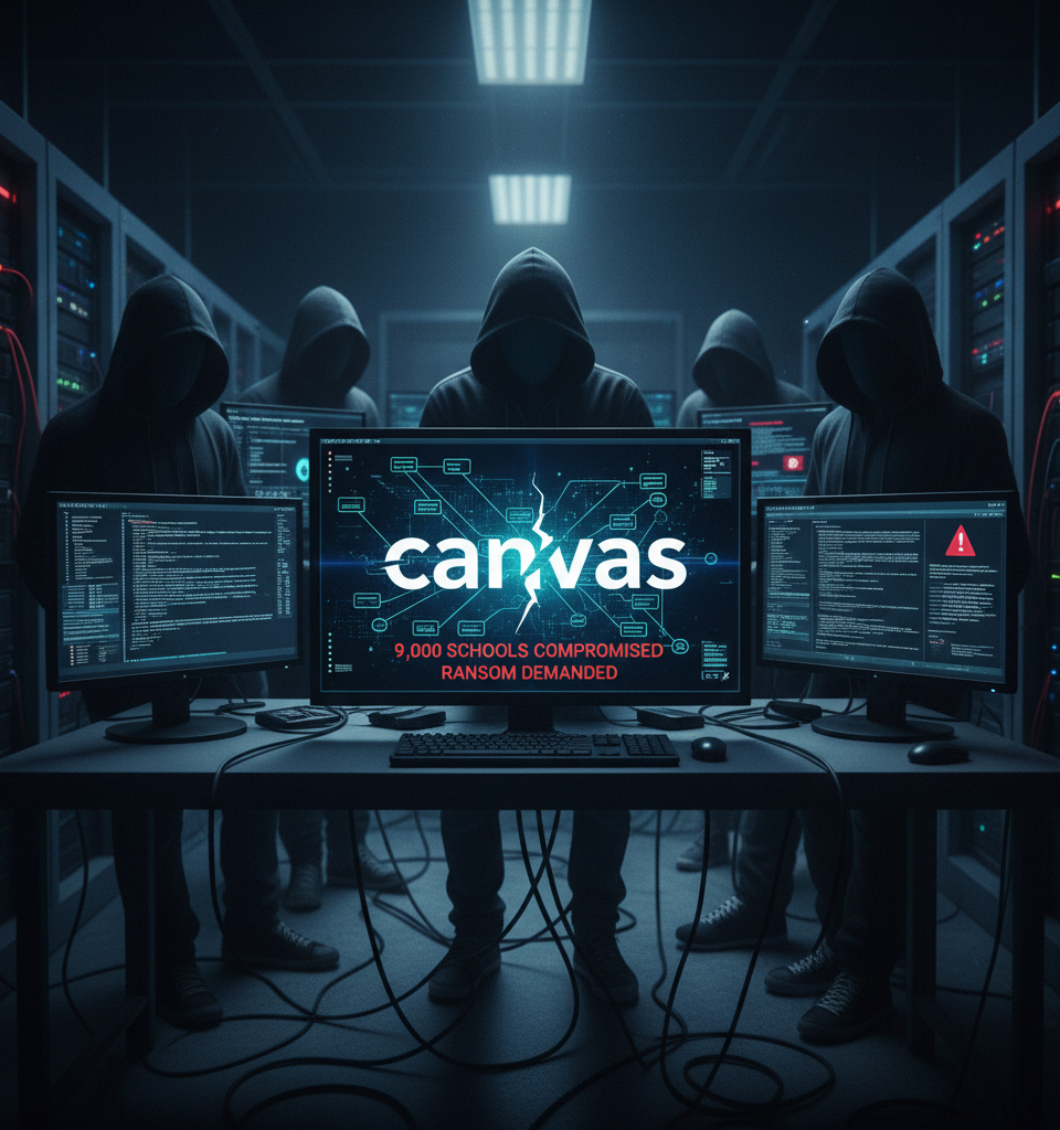 Instructure Suffers Major Cyberattack: Data of 9,000 Schools Allegedly Stolen, Ransom Demanded — AI-generated illustration
