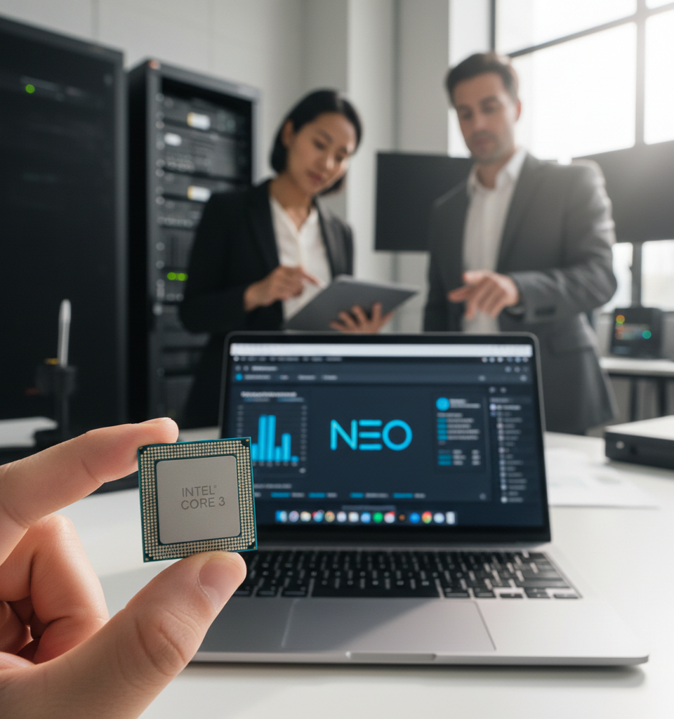 Intel Core 3 Processor Benchmarks Hint at Renewed Laptop Competition with Apple's MacBook Neo — AI-generated illustration