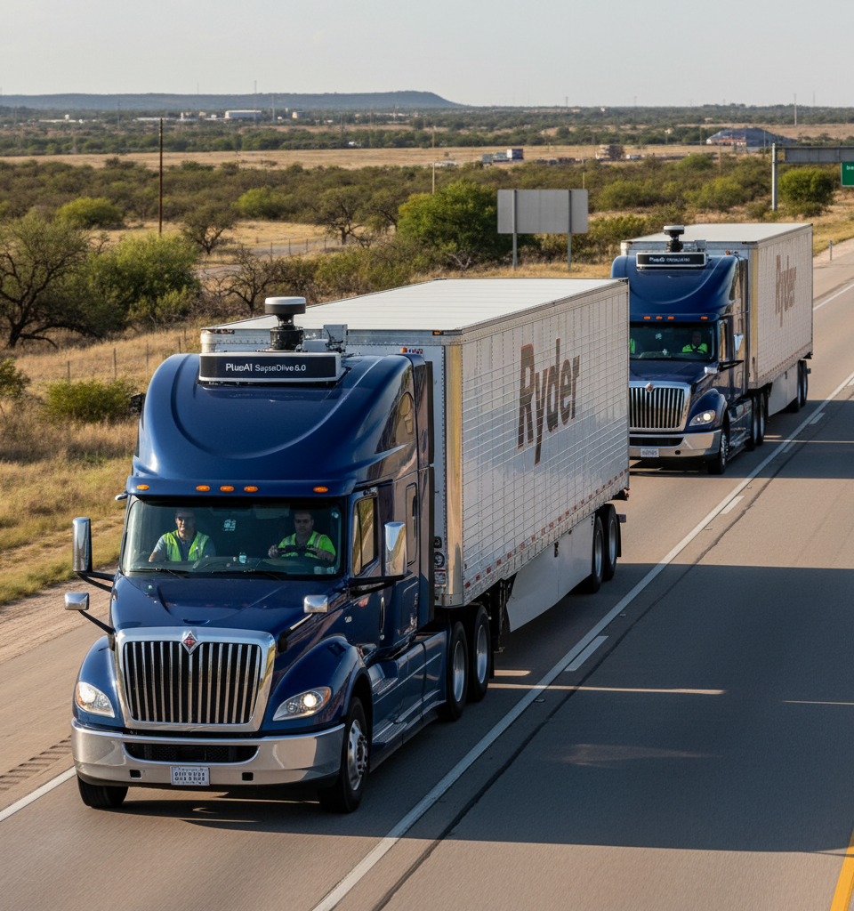 International, PlusAI, and Ryder Forge Autonomous Freight Future in Texas Trial — AI-generated illustration