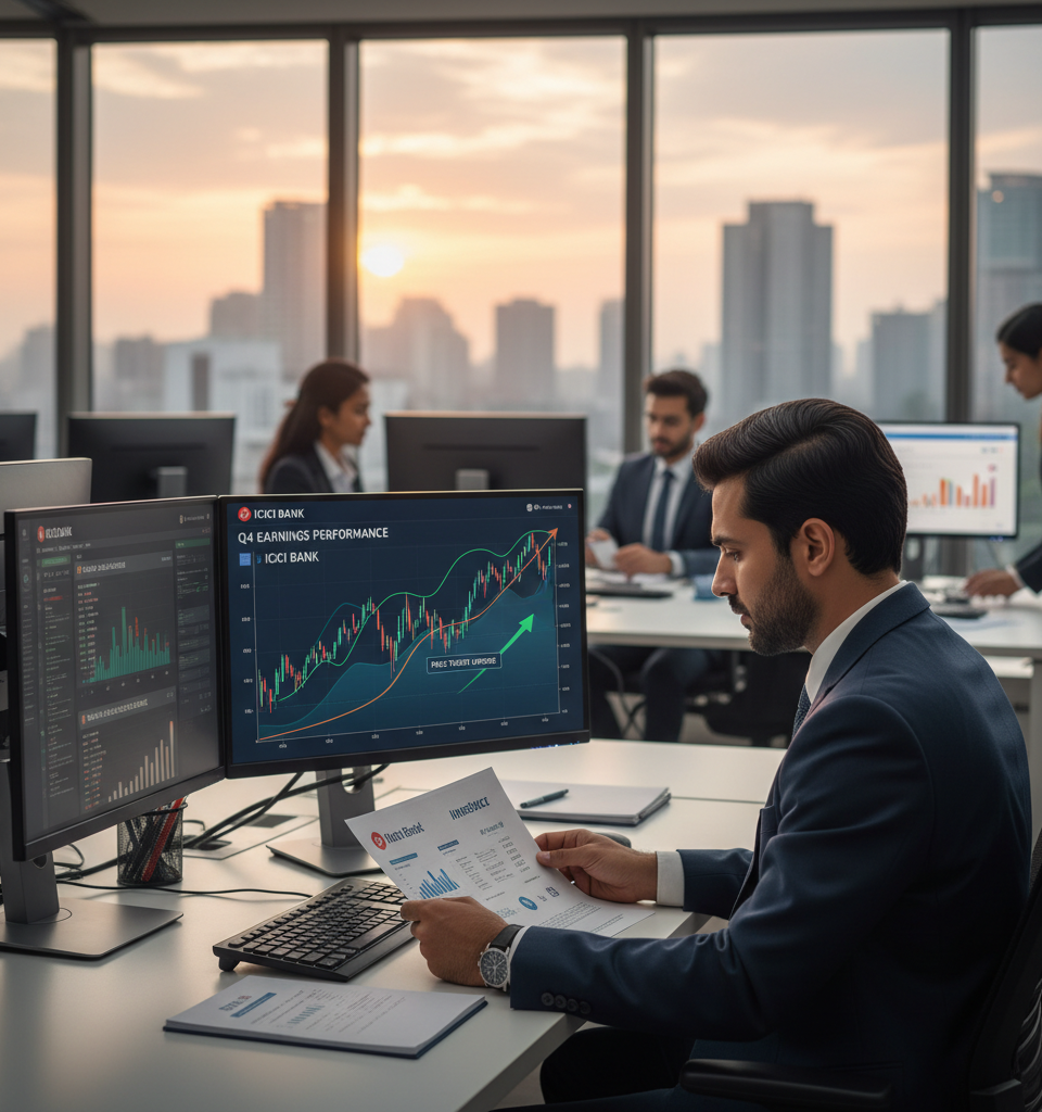 Investec Elevates ICICI Bank Price Target Amidst Robust Q4 Earnings Performance — AI-generated illustration