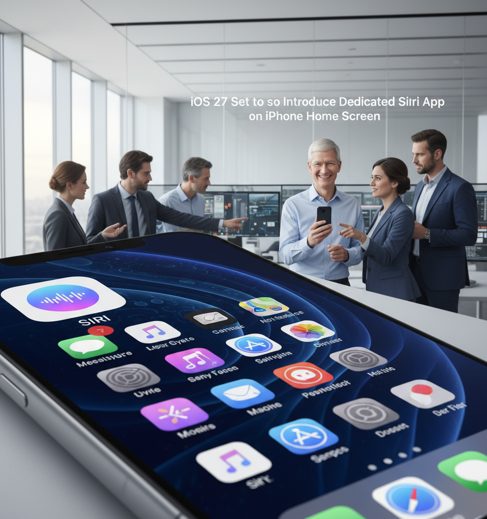 iOS 27 Set to Introduce Dedicated Siri App on iPhone Home Screen — AI-generated illustration