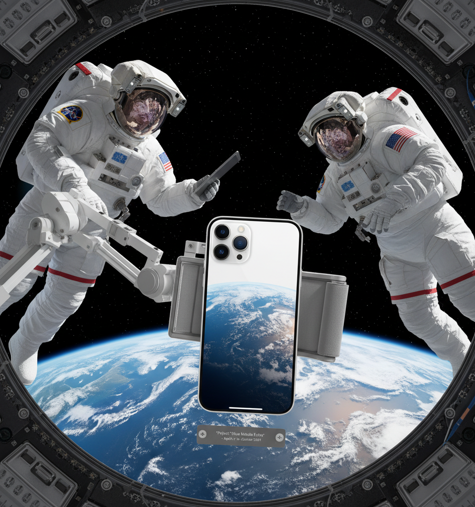 iPhone Achieves Historic Earth Photography from Space, Unprecedented for Commercial Smartphone — AI-generated illustration