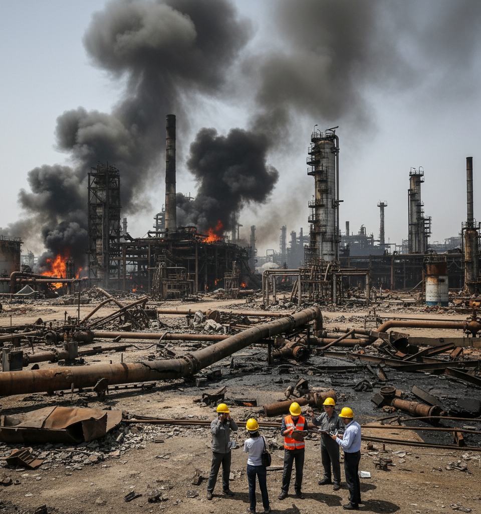 Iran Conflict: Up to $58 Billion in Energy Infrastructure Damage, Rystad Estimates — AI-generated illustration