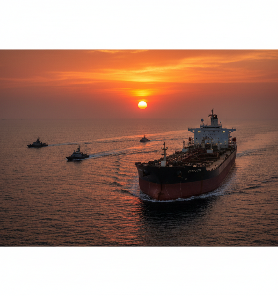 Iran Maintains Chokehold on Strait of Hormuz Despite Ceasefire, Forcing Diplomatic Concessions — AI-generated illustration