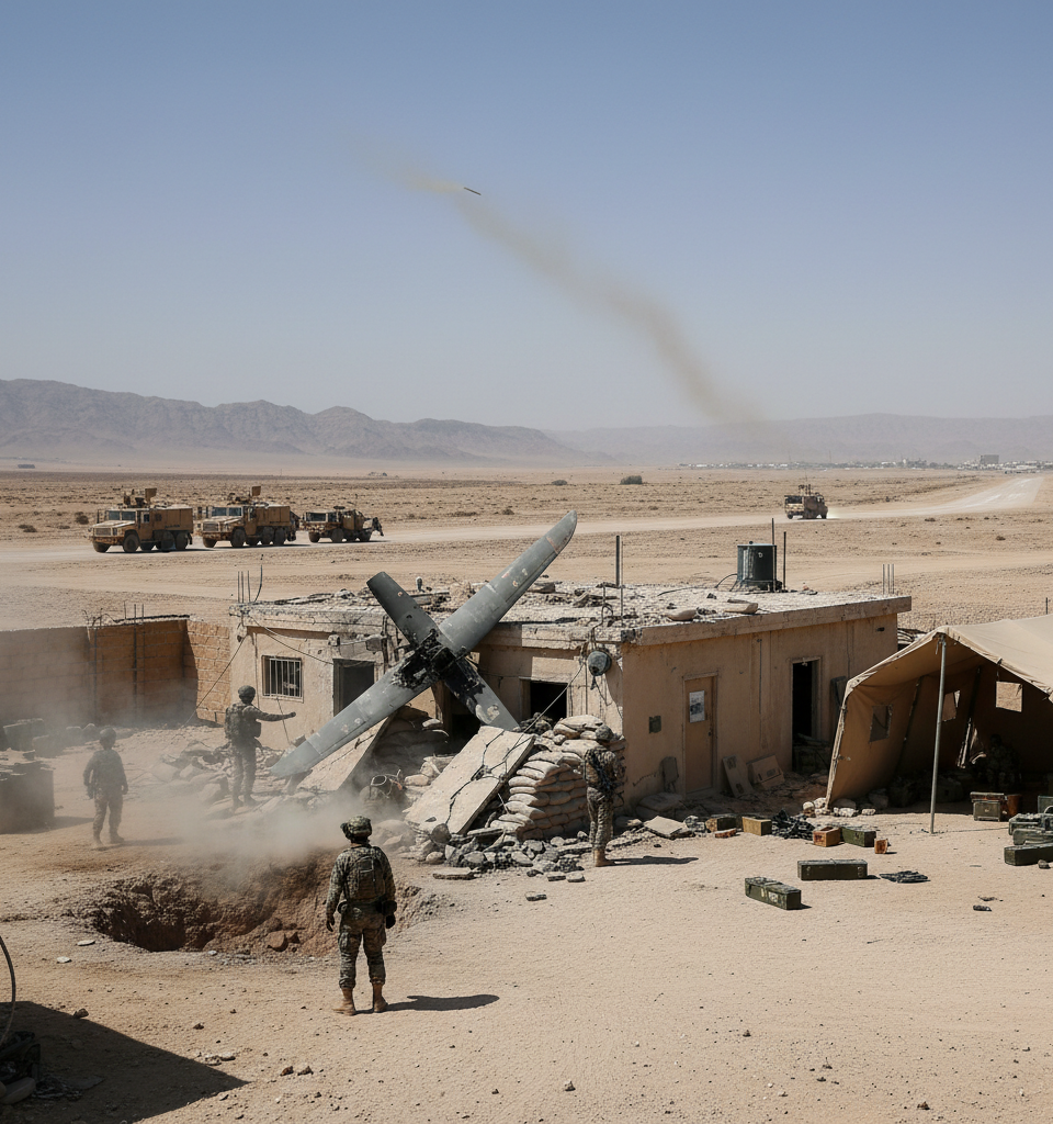 Iran's Evolving Attack Strategies Exploit Dwindling U.S. Munitions — AI-generated illustration