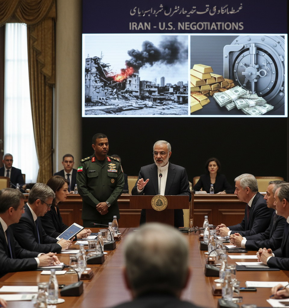 Iran's speaker says negotiations with U.S. can't start without Lebanon ceasefire, asset release — AI-generated illustration