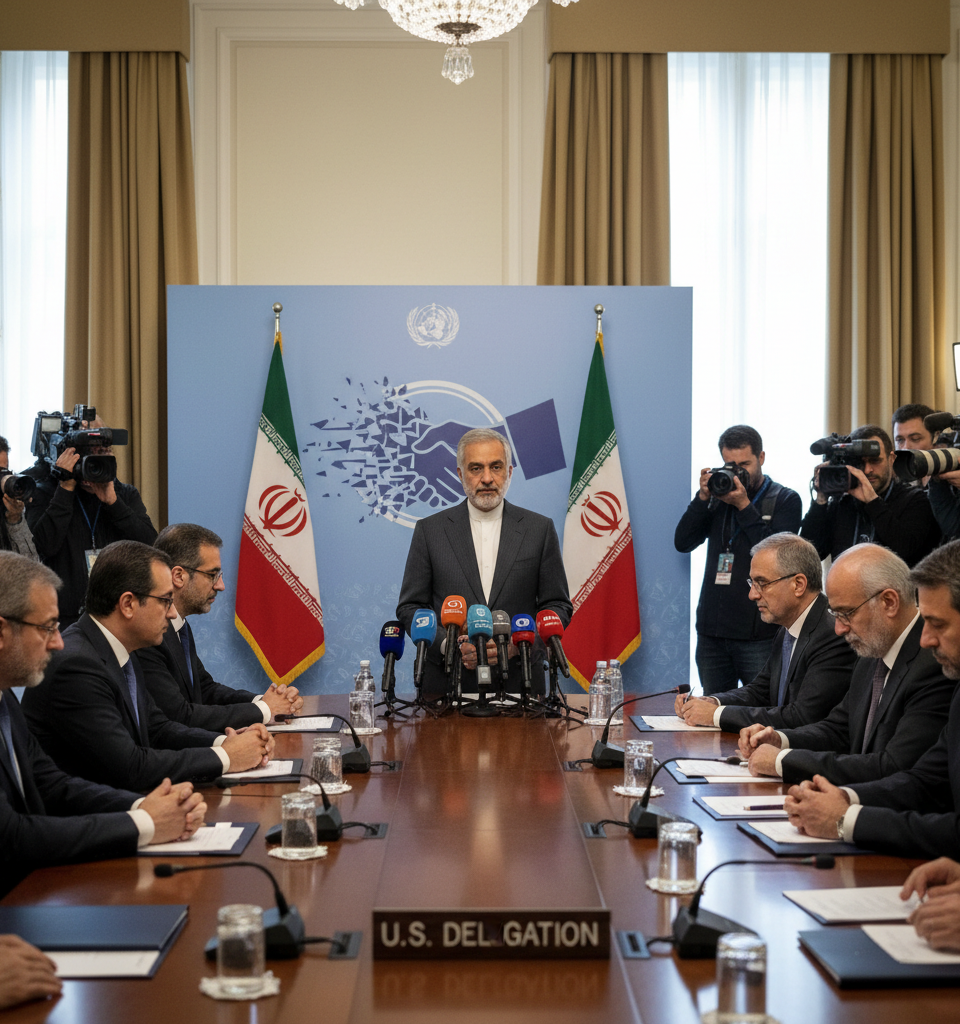 Iran’s Top Negotiator Says Talks Failed Because U.S. Failed to Win Trust — AI-generated illustration