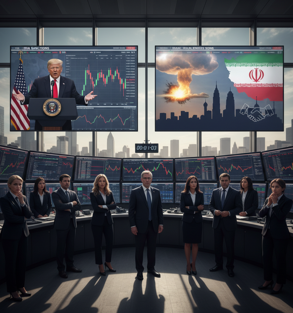 Iran Standoff: Global Investors Brace for Binary Outcomes Amid Trump's Ultimatum — AI-generated illustration