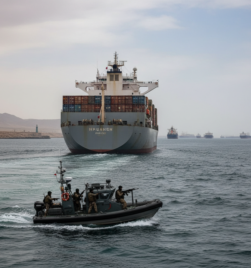 Iran warning adds to shipping uncertainty — AI-generated illustration