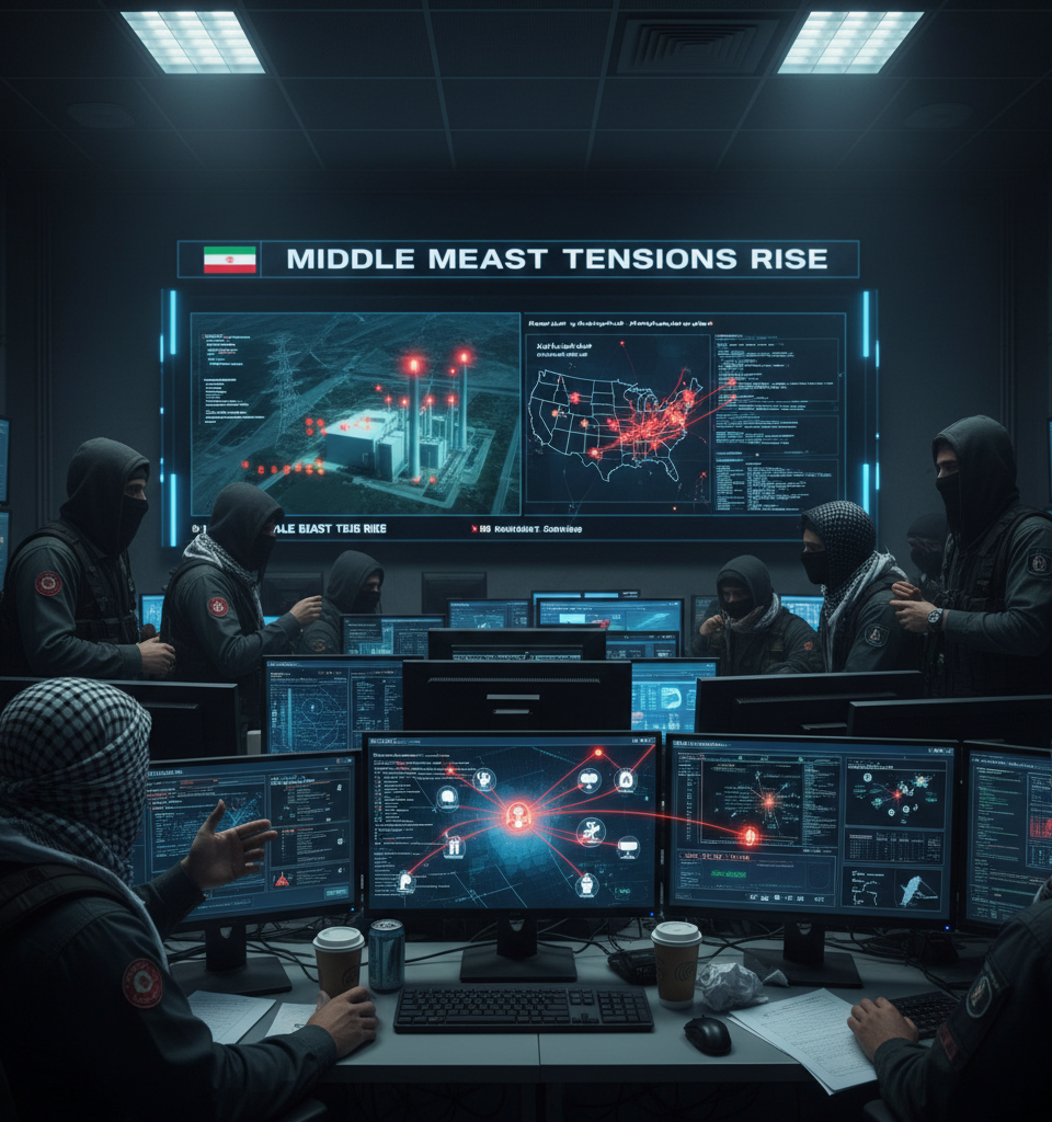 Iranian Cyberattacks Escalate Against US Critical Infrastructure Amid Middle East Tensions — AI-generated illustration