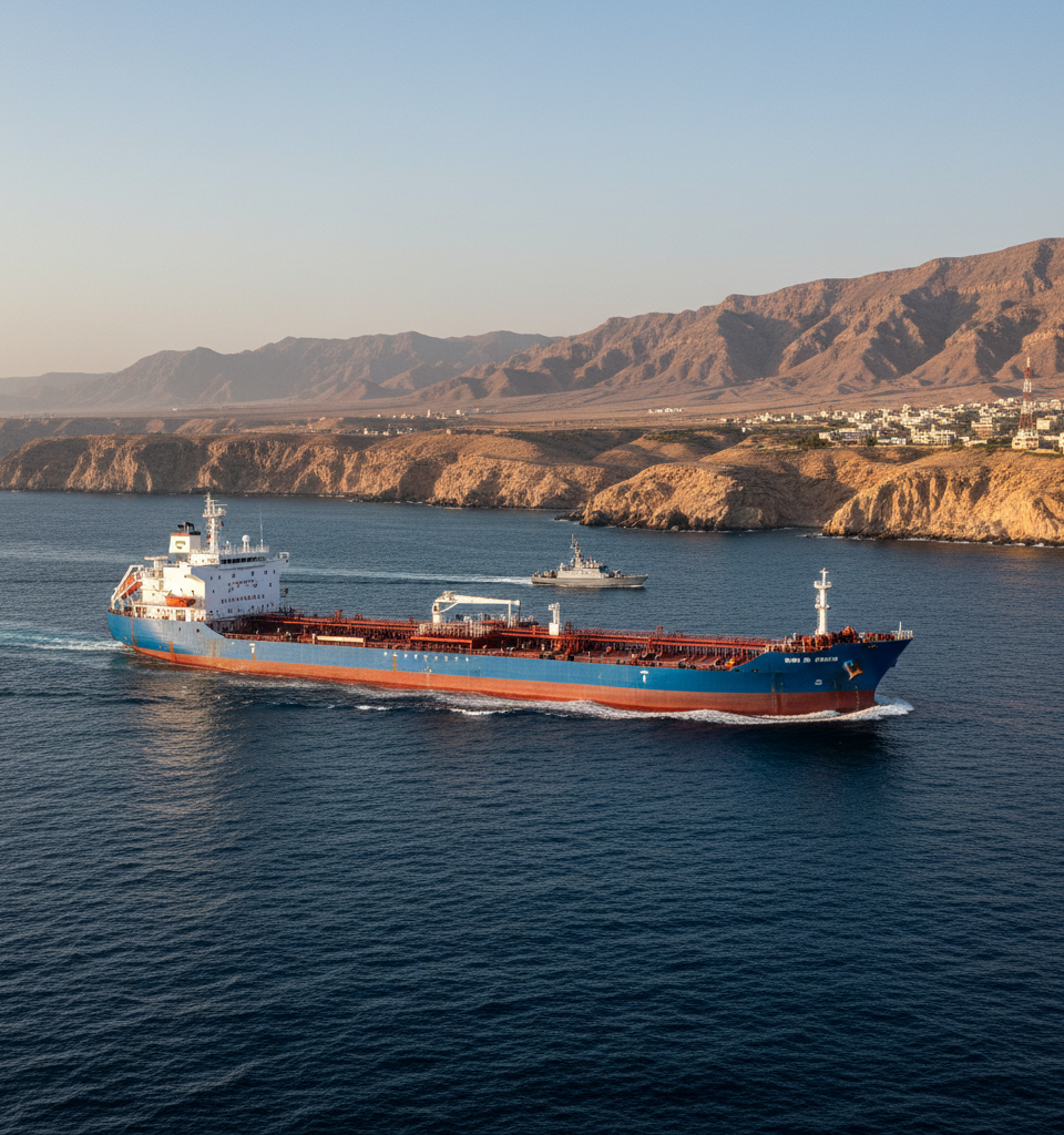 Iraq Gains Vital Oil Export Channel as Iran Affirms Hormuz Access for Iraqi Ships — AI-generated illustration
