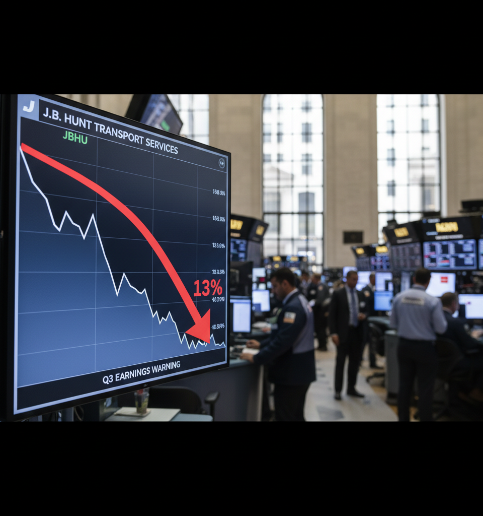 J.B. Hunt Shares Plunge 13% on Q3 Earnings Warning — AI-generated illustration