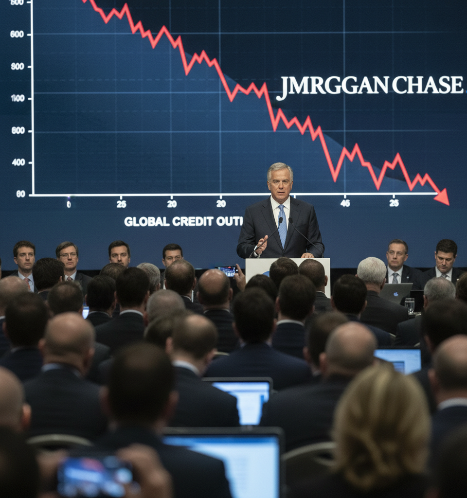 Jamie Dimon Warns of Looming Credit Crisis: Big Bank Earnings Paint Bleak Picture — AI-generated illustration