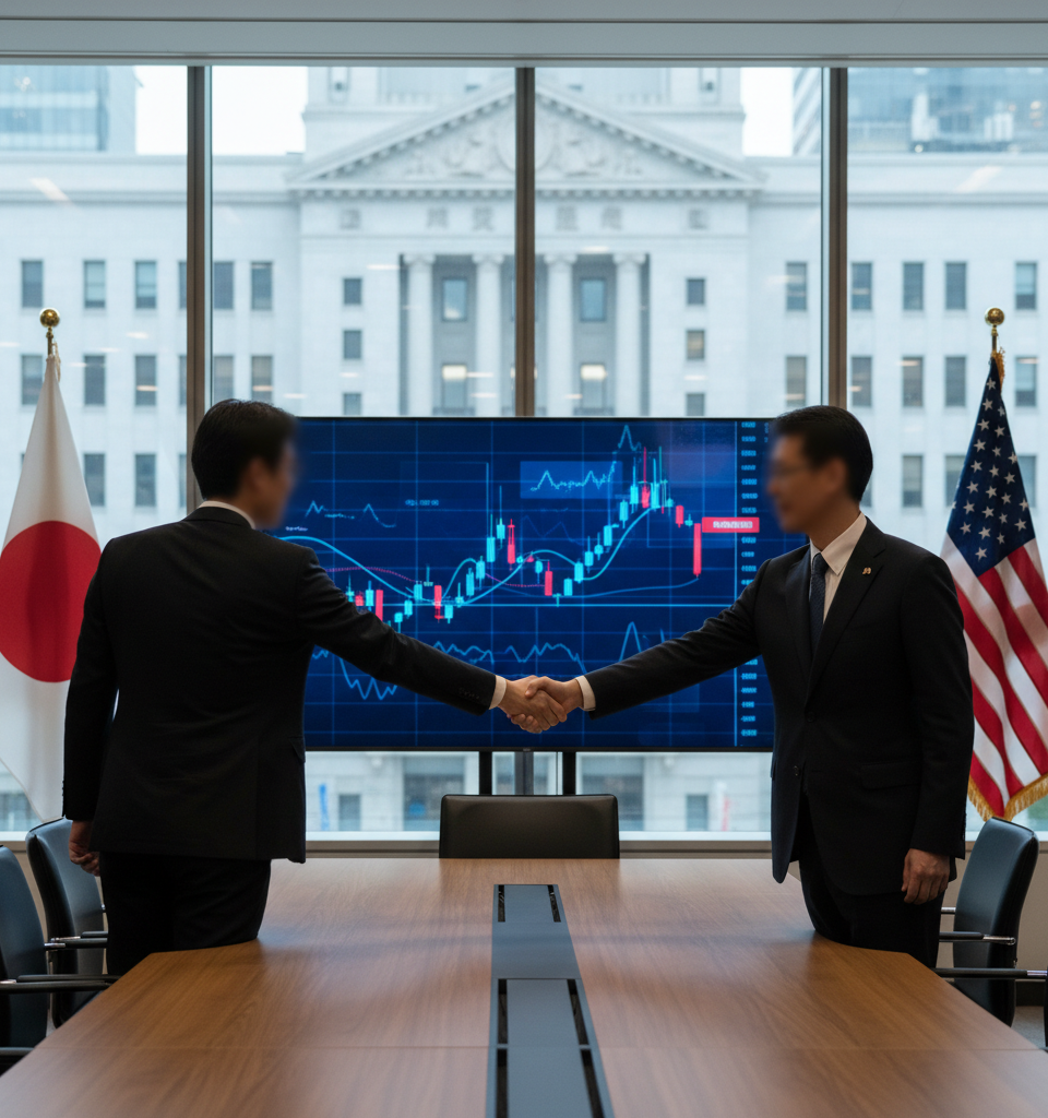 Japan to Vow US Coordination on Weak Yen Amid Historic Currency Battle — AI-generated illustration