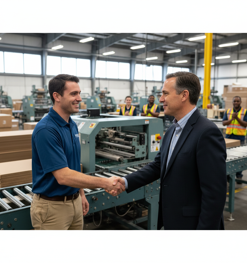 JBM Packaging Hails First Graduate of In-Prison Training Program, Championing Second Chances — AI-generated illustration