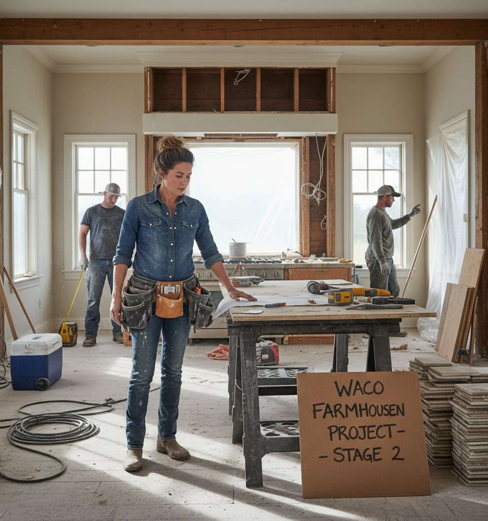 Joanna Gaines Confronts Renovation Reality: Waco Farmhouse Kitchen Project Sparks Candid Admissions — AI-generated illustration
