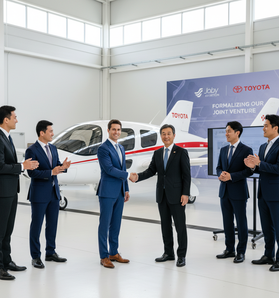 Joby Aviation and Toyota Formalize Electric Air Taxi Joint Venture — AI-generated illustration
