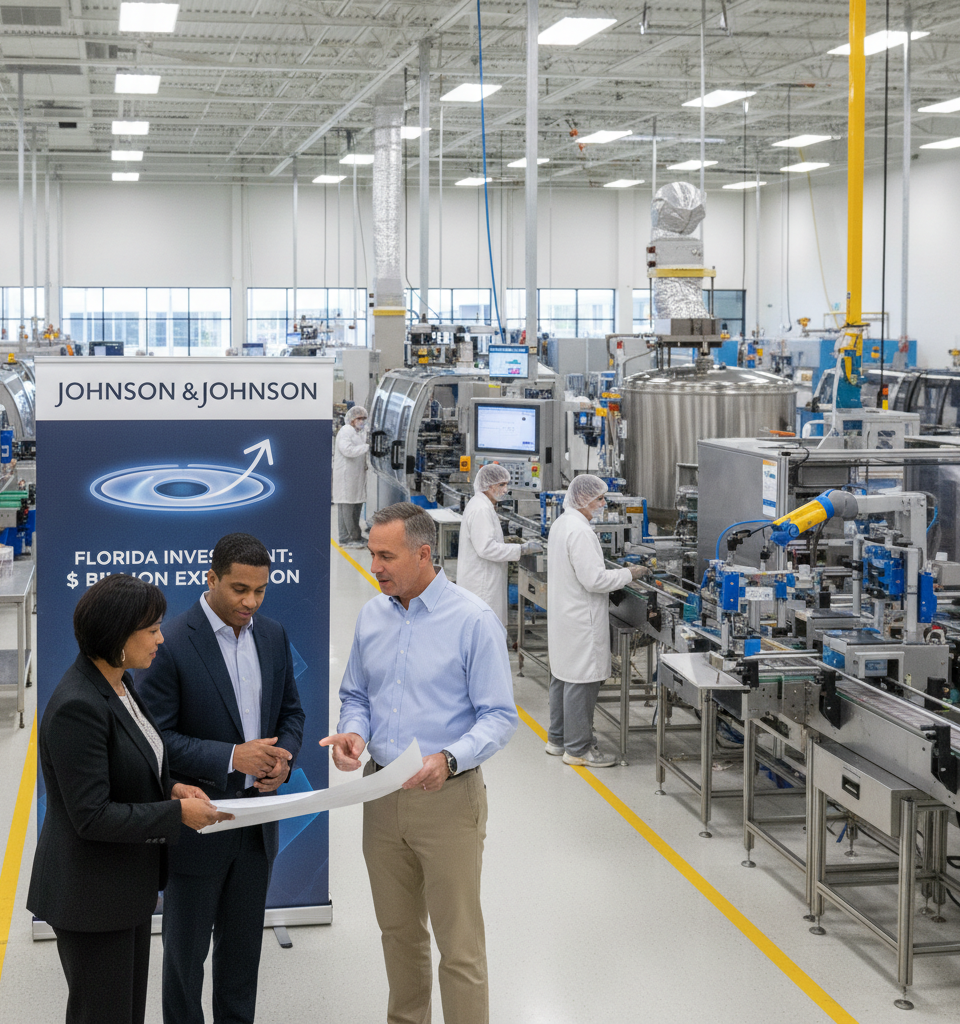 Johnson & Johnson to Invest $1 Billion in Florida Contact Lens Manufacturing Expansion — AI-generated illustration