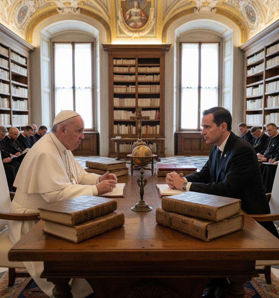 Just War Doctrine: The Pope, JD Vance and a Theological Debate — AI-generated illustration