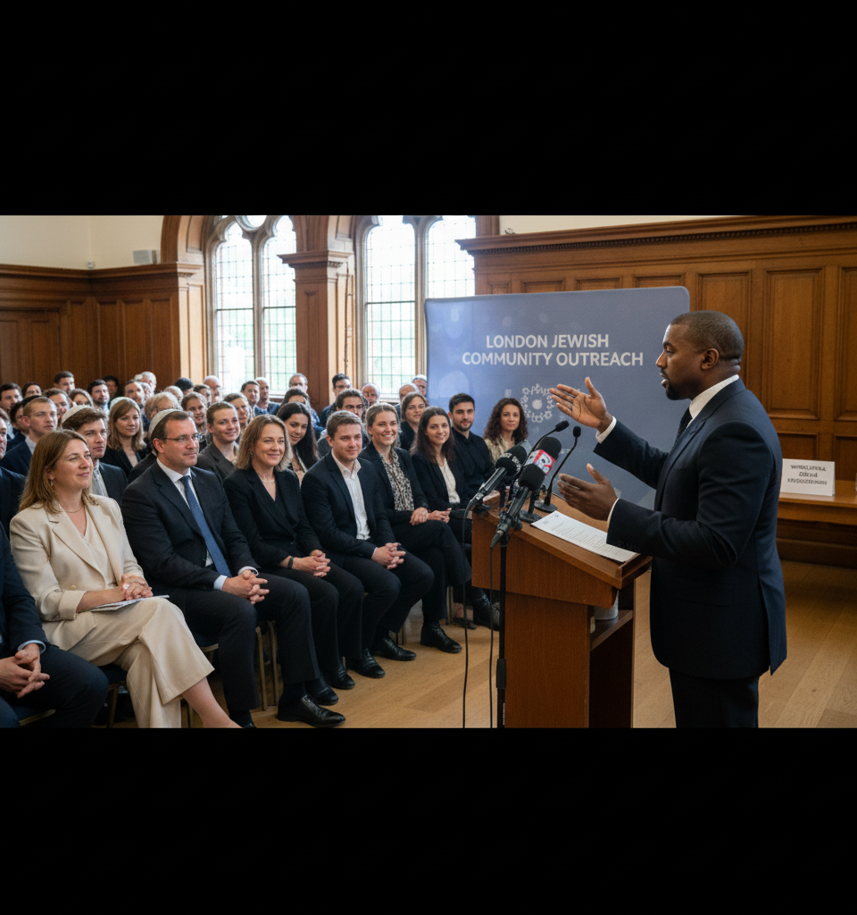 Kanye West Extends UK Outreach to Jewish Community Amidst Controversy and Wireless Festival Speculation — AI-generated illustration