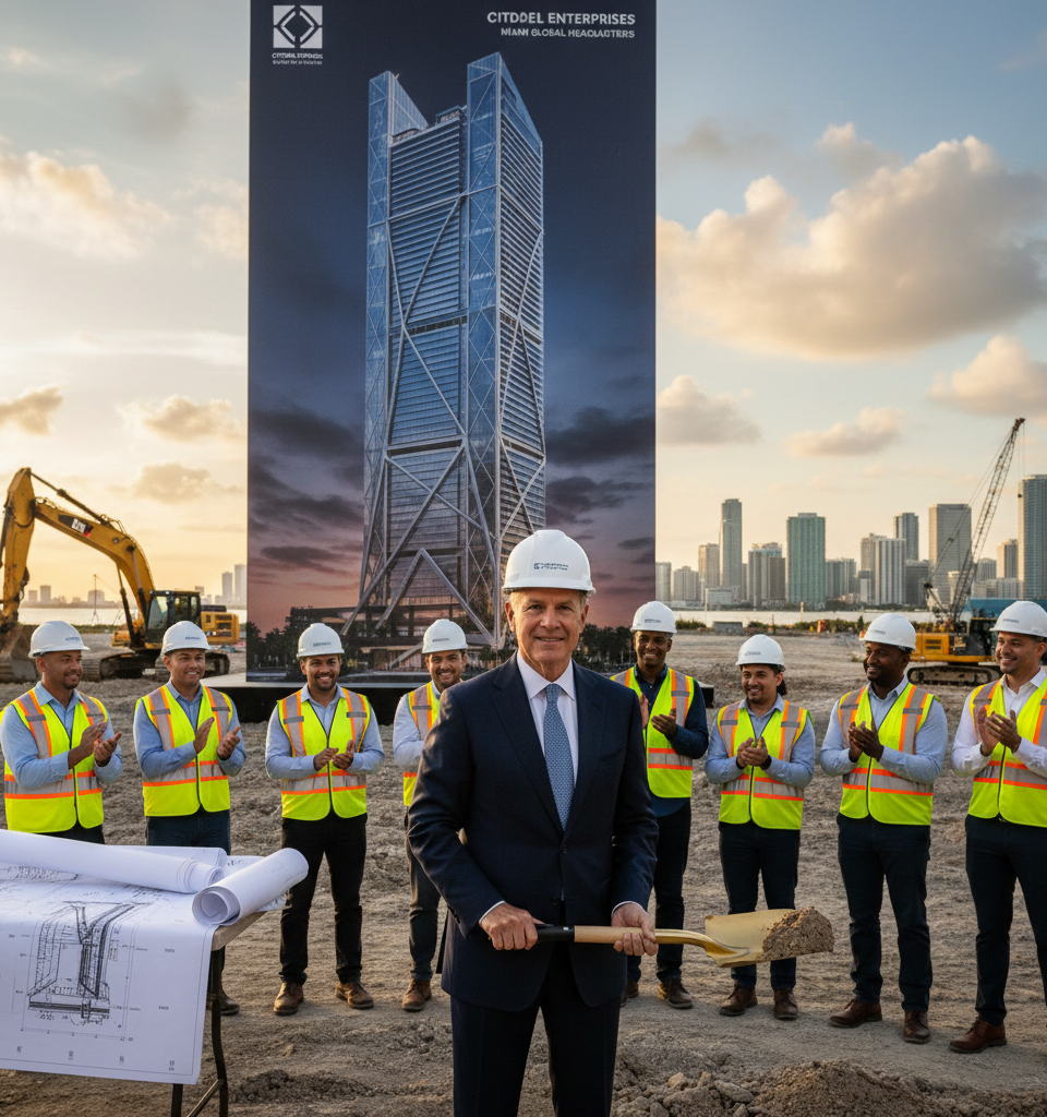 Ken Griffin Expands Miami HQ Amidst NYC Political Spat, Reimagines Skyscraper's Future — AI-generated illustration