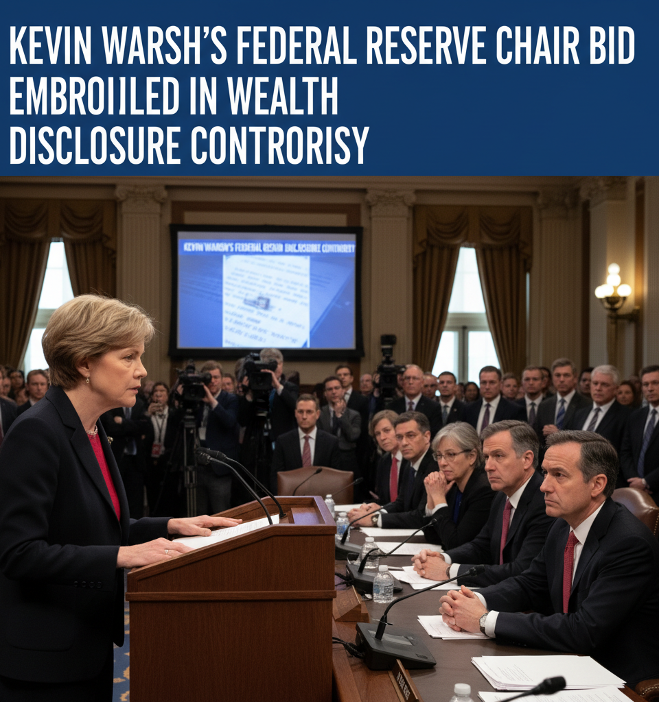 Kevin Warsh's Federal Reserve Chair Bid Embroiled in Wealth Disclosure Controversy — AI-generated illustration