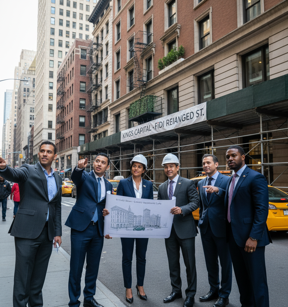 Kings Capital Plans FiDi Office-to-Residential Conversion at 61 Gold Street — AI-generated illustration