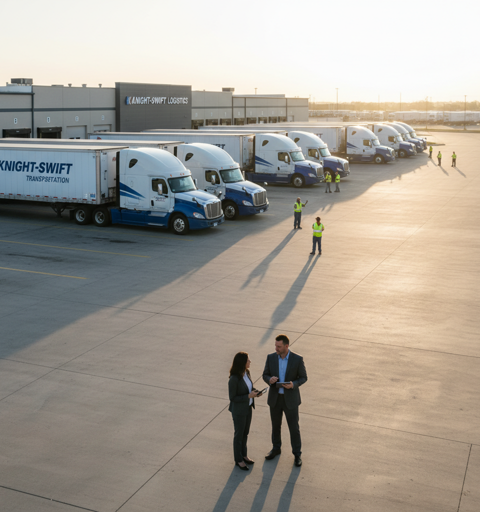 Knight-Swift Logistics Adjusts Q1 Outlook Amidst Shifting Market Dynamics, Maintains Long-Term Optimism — AI-generated illustration