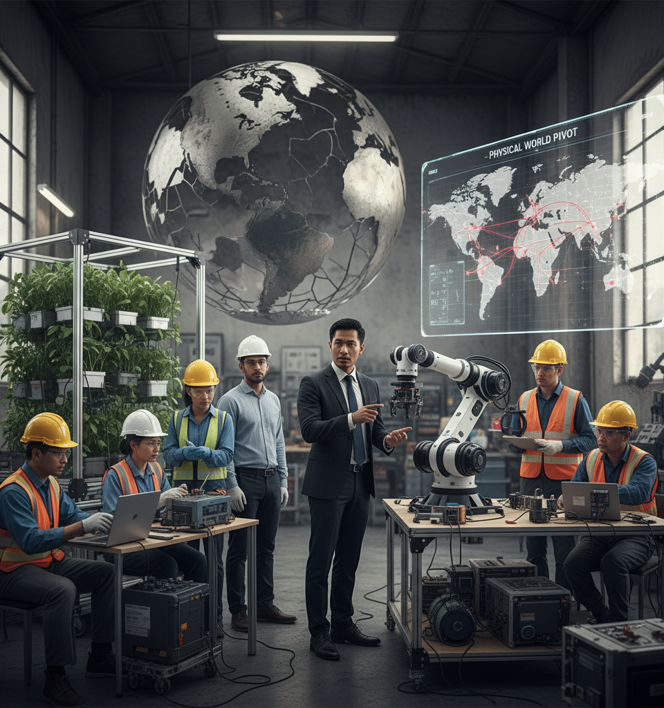Kompas VC Navigates Geopolitical Fractures, Pivots to 'Physical World' Startups Amidst Global De-Globalization — AI-generated illustration