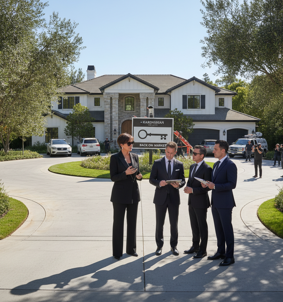 Kris Jenner's Iconic Kardashian Mansion Back on Market Amid Wavering Sales Decision — AI-generated illustration