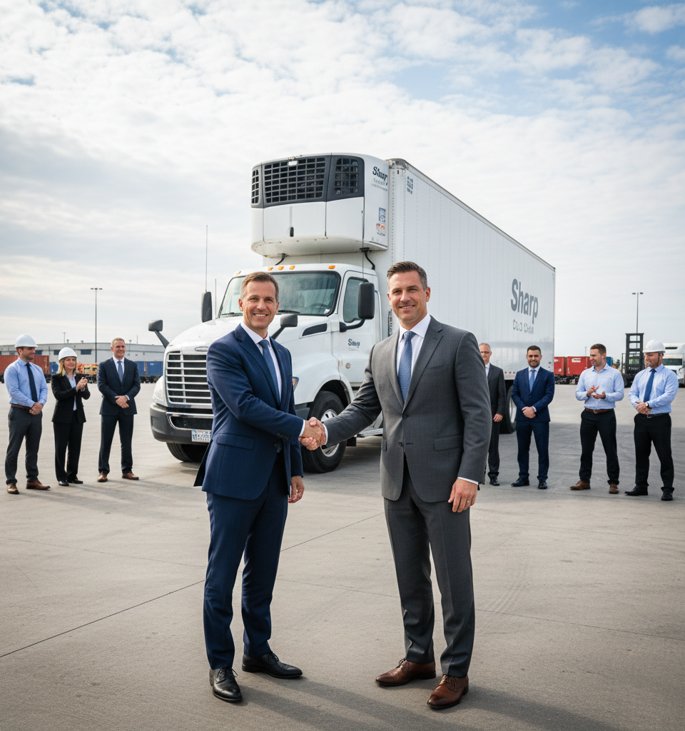 Kriska Transportation Expands Cross-Border Cold Chain with Sharp Acquisition — AI-generated illustration