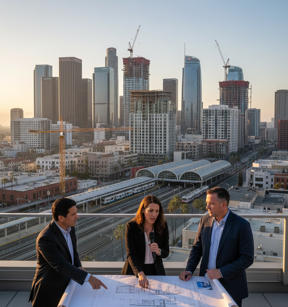 L.A. Leaders Challenge Transit-Oriented Housing Law Amidst California's Housing Crisis — AI-generated illustration