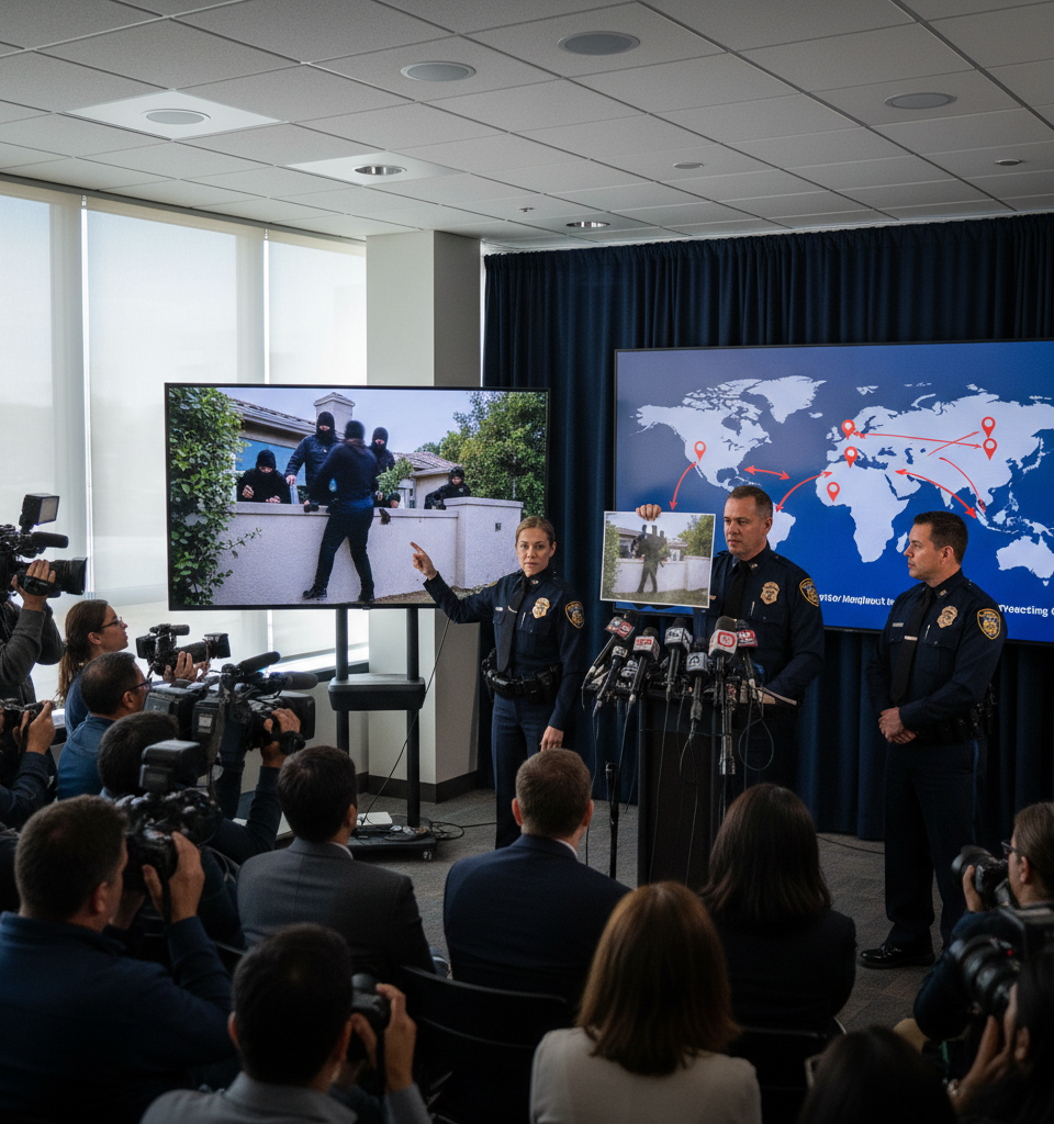 L.A. Police Warn of Sophisticated Home Burglaries by International Rings — AI-generated illustration
