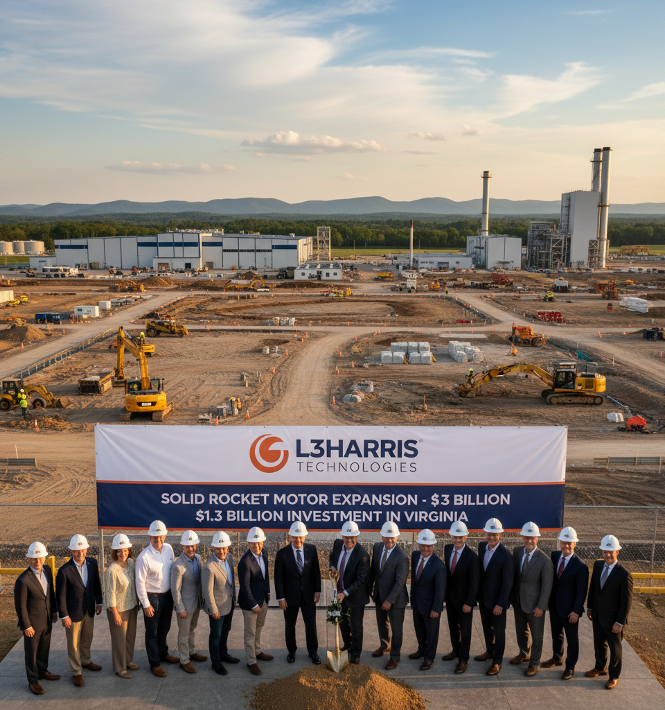 L3Harris Technologies plans $1.3B solid rocket motor expansion in Virginia — AI-generated illustration