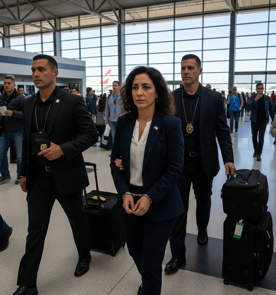 LA Woman Arrested At LAX On Charges Of Brokering Iran-Sudan Arms Deal — AI-generated illustration