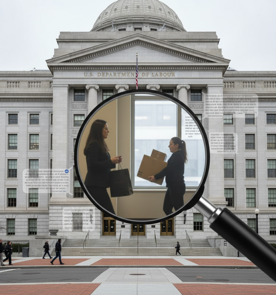 Labor Dept. Secretary Under Scrutiny for Allegedly Using Staff for Personal Tasks — AI-generated illustration