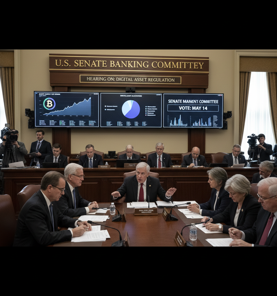 Landmark Crypto Bill Advances to Senate Banking Committee Vote on May 14 — AI-generated illustration
