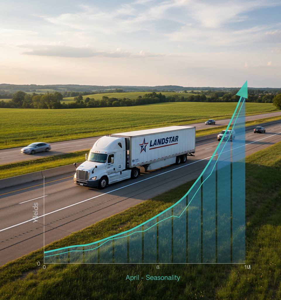 Landstar Reports April Yields 'Significantly' Outpacing Seasonality, Signaling Truckload Market Upturn — AI-generated illustration