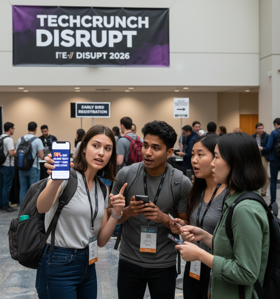 Last Chance: Secure 50% Off Second Ticket to TechCrunch Disrupt 2026 as Offer Nears End — AI-generated illustration